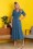 King Louie - Shiloh Polkadot Maxi Dress Années 70 en Bleu Automne