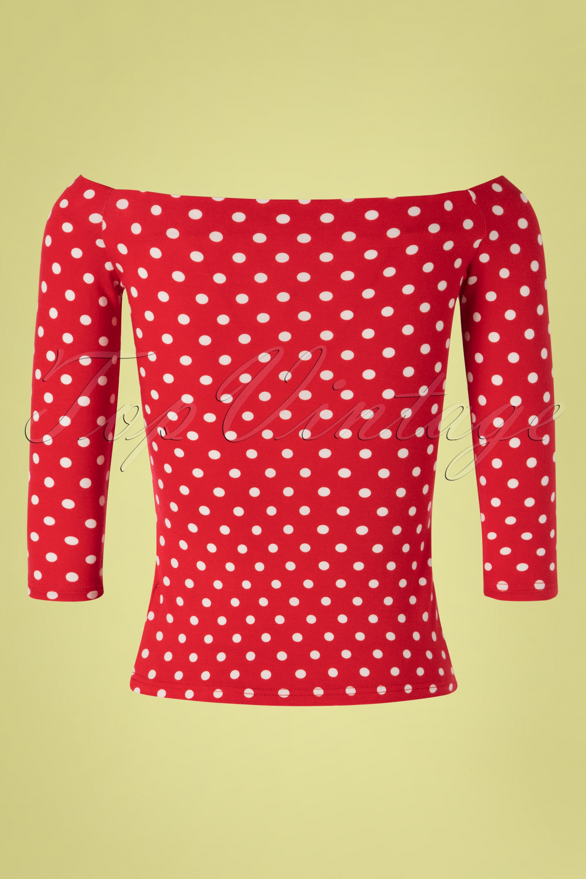 red polka dot off the shoulder top