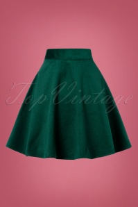 Bunny - 70s Wonder Years Mini Skirt in Teal Green Corduroy 3