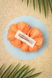Lady Luck's Boutique - 50s Sweet May Double Hair Clip in Orange 3