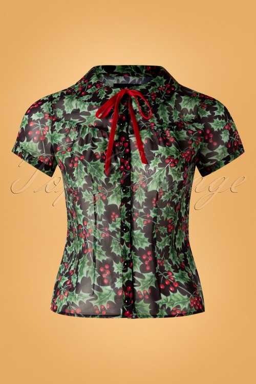 Bunny - Holly Berry blouse in zwart 2
