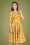 50s Muriel Floral Swing Dress in Mustard
