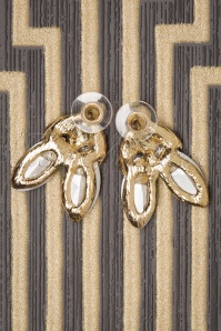 Vixen - 50s Liz Elegant Stud Earrings in Gold and Green 3