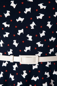 Topvintage Boutique Collection - Briella Scotty Dog-swingjurk in donkerblauw 4