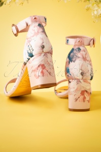 Ted Baker - 60s Manyah Floral Satin Sandals in Light Pink 5
