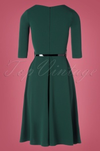 Vintage Chic for Topvintage - Leilani Swing Dress Années 50 en Vert Foncé 5