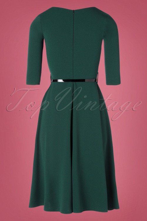 Vintage Chic for Topvintage - Leilani Swing Dress Années 50 en Vert Foncé 5