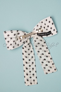 Brothers and Sisters - 50s Amandine Polkadot Bow Clip in White 3