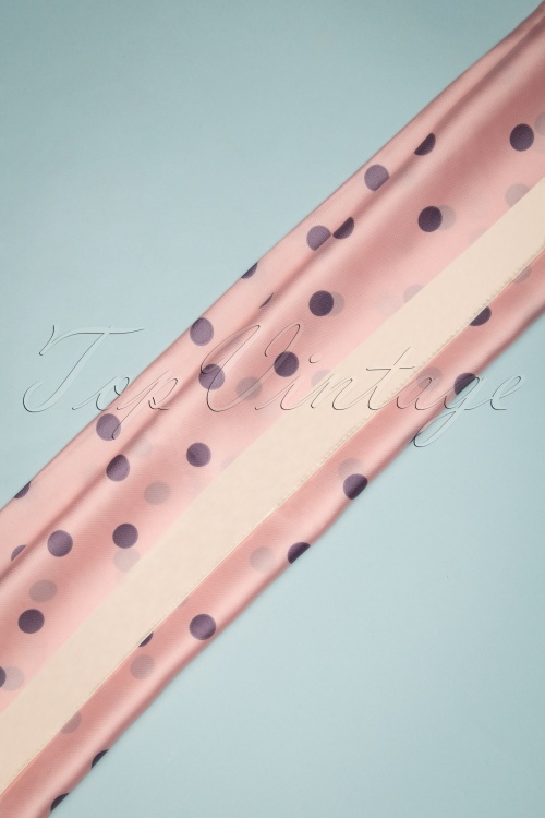 Louche - 50s Rozanne Polkadot Scarf in Light Pink 2