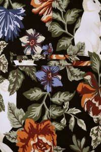 Collectif Clothing - Bonnie Forest Floral Trousers Années 50 en Noir 3