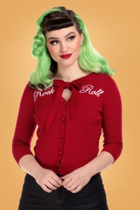 Collectif Clothing - 50s Charlene Rock Roll Cardigan in Red