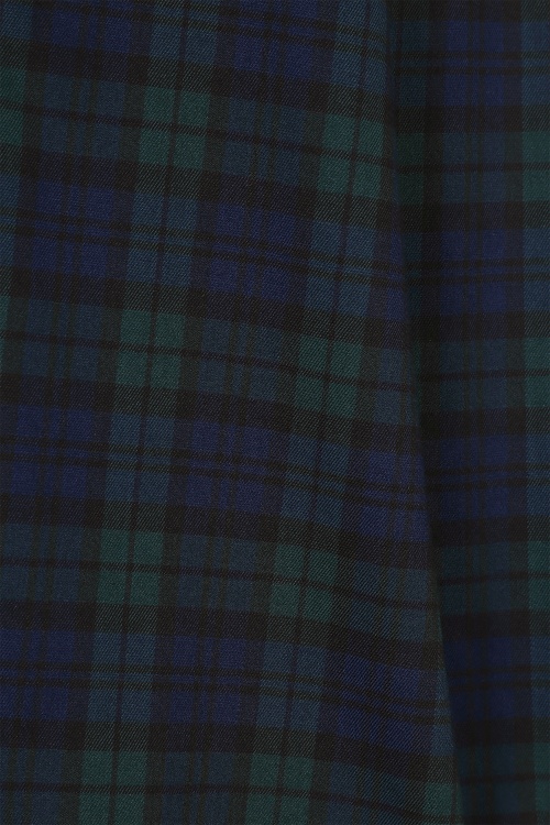 50s Alexa Blackwatch Check Swing Skirt In Blue And Green - 