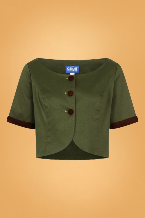 Collectif Clothing - Dale Jacket Années 50 en Vert