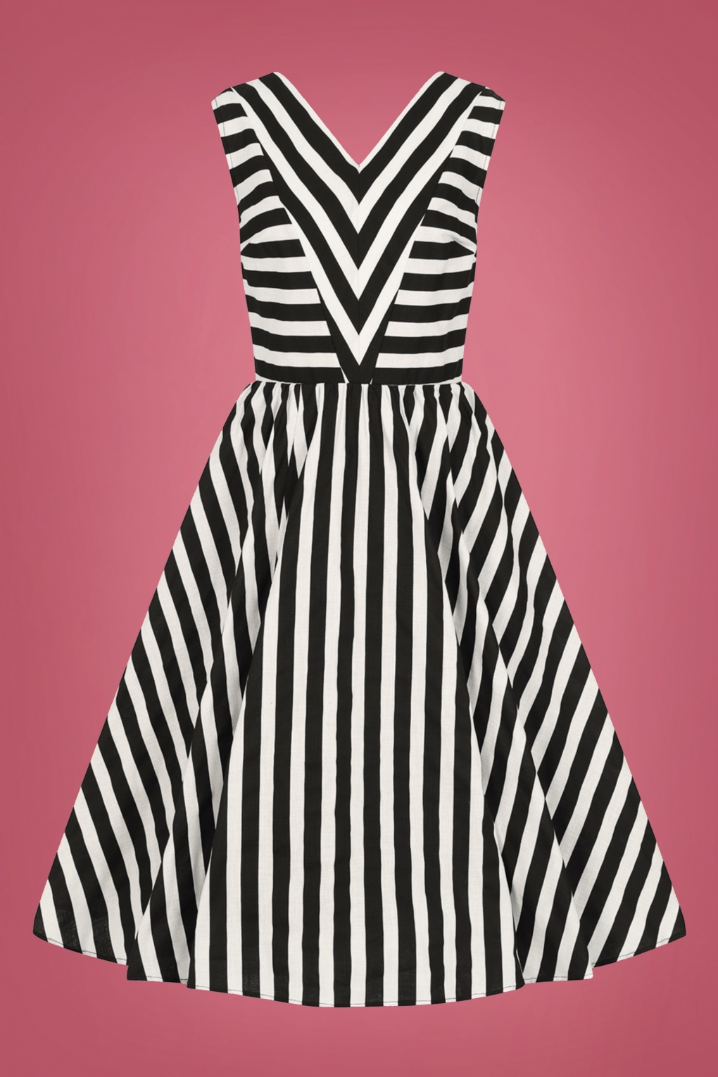 black and white striped swing dress