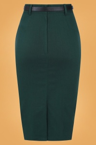 Collectif Clothing - Dianne Pencil Skirt Années 50 en Vert 4