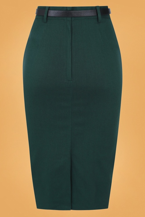 Collectif Clothing - 50s Dianne Pencil Skirt in Green 4