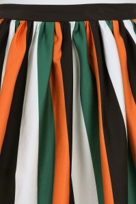 Collectif Clothing - 50s Jasmine Pumpkin Stripe Swing Skirt in Multi 3