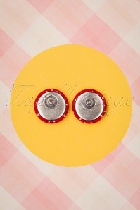 Collectif Clothing - Lois Polkadot Earstuds Années 50 en Rouge 3