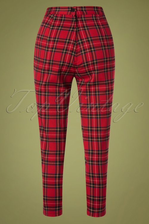 Red tartan cigarette trousers from h and m - Depop