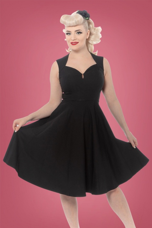 Rebel Love Clothing - 50s Vamp Dress in Black 