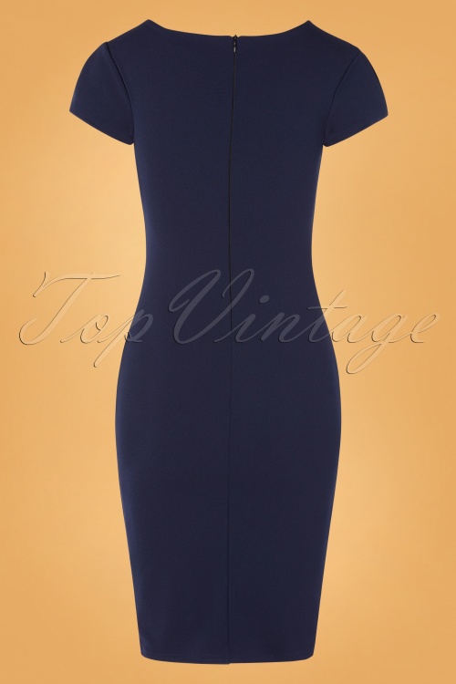 Vintage Chic for Topvintage - 50s Bethany Pencil Dress in Navy 5
