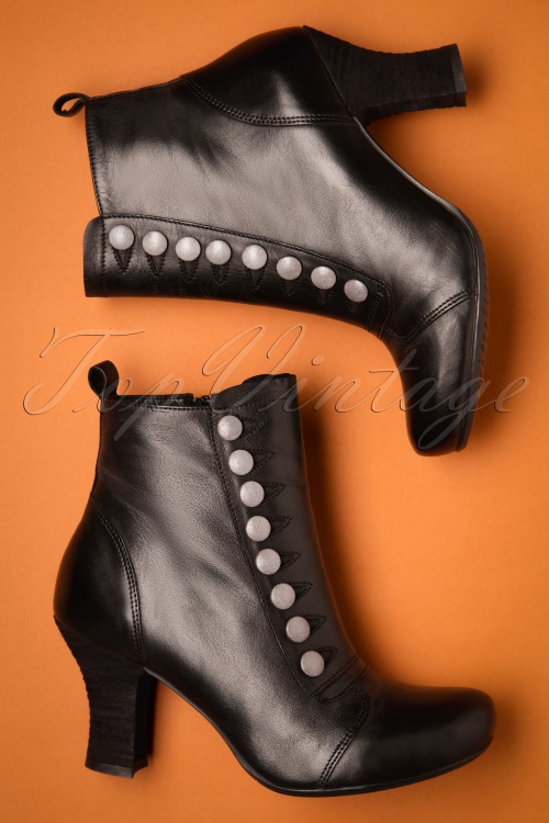 Miz Mooz - 40s Kips Leather Ankle Booties in Black 2