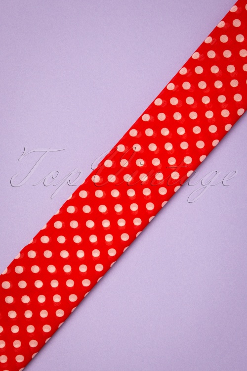 Collectif Clothing - 50s Sammy Polkadot Scarf in Red and White 2