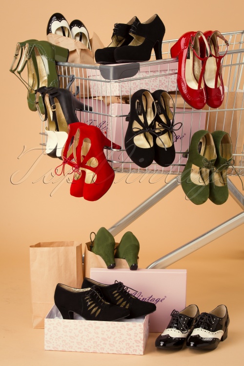 Lola Ramona ♥ Topvintage - 50s Ava All Tied Up Suede Pumps in Grass Green  7