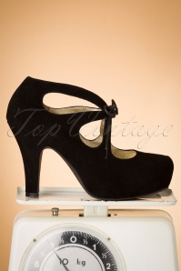 Lola Ramona ♥ Topvintage - 50s Angie Tie The Knot Suede Platform Pumps in Black  5