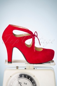Lola Ramona ♥ Topvintage - Angie Tie The Knot Wildleder-Plateaupumps in Burnt Red 3