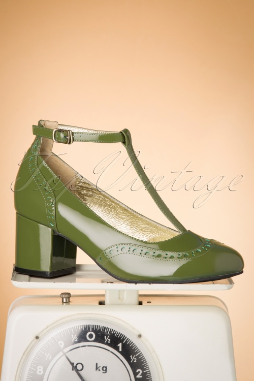 Lola Ramona ♥ Topvintage - 60s Eve Mad For Mod Block Heel Pumps in Grass Green