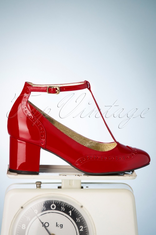 Lola Ramona ♥ Topvintage - 60s Eve Mad For Mod Block Heel Pumps in Burned Red 3