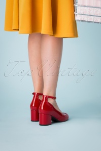 Lola Ramona ♥ Topvintage - 60s Eve Mad For Mod Block Heel Pumps in Burned Red 6
