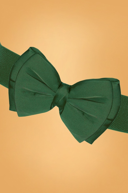 Collectif Clothing - 50s Bella Bow Belt in Green 2