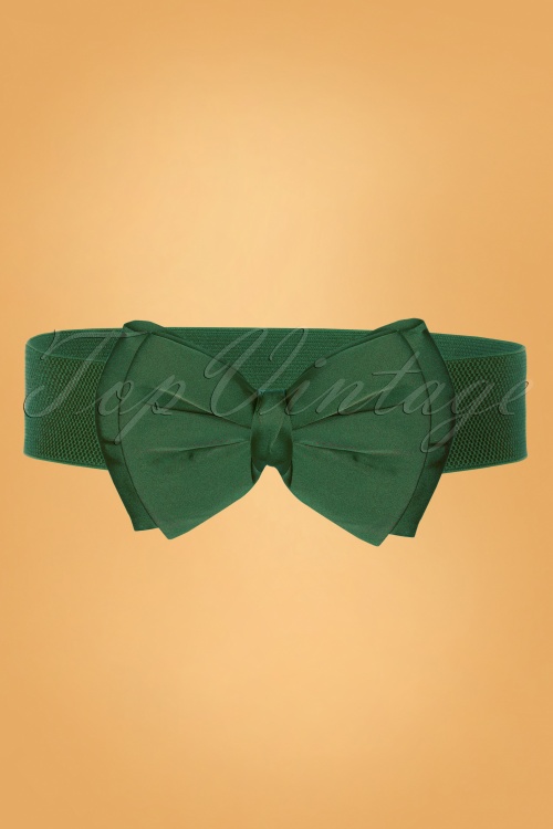 Collectif Clothing - 50s Bella Bow Belt in Green