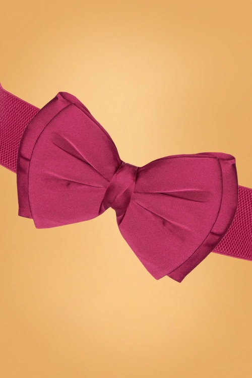 Collectif Clothing - 50s Bella Bow Belt in Fuchsia 2