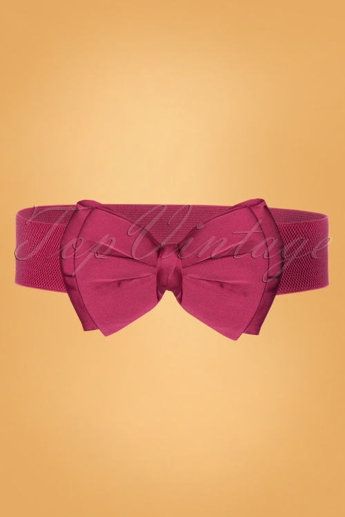 Collectif Clothing - 50s Bella Bow Belt in Fuchsia