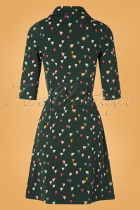 Chills & Fever - 60s Eloise Party A-Line Dress in Forest Green 5
