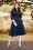 Collectif Clothing - Cindal Flared Dress Années 50 en Bleu Marine