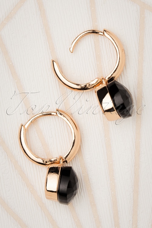 Day&Eve by Go Dutch Label - 50s Eleanor Earrings in Black and Gold 3