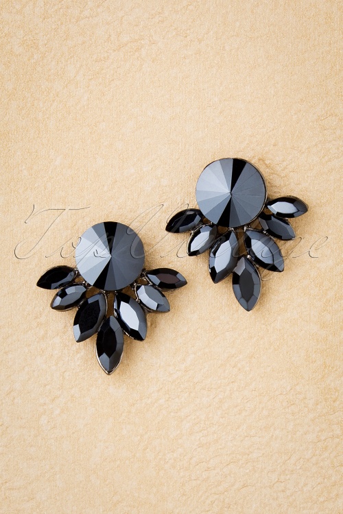 Day&Eve by Go Dutch Label - Samantha Earrings Années 50 en Anthracite