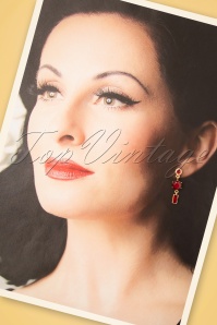 Day&Eve by Go Dutch Label - 50s Adelaide Earrings in Red and Gold 2