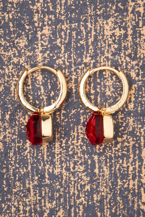 Day&Eve by Go Dutch Label - 50s Eleanor Earrings in Red and Gold 3