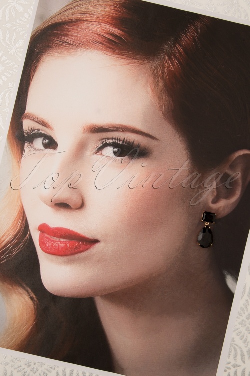Day&Eve by Go Dutch Label - 50s Beverly Diamond Earrings in Black 2