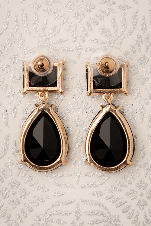 Day&Eve by Go Dutch Label - 50s Beverly Diamond Earrings in Black 3