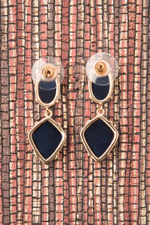 Day&Eve by Go Dutch Label - 50s Bernice Diamond Earrings in Blue 3