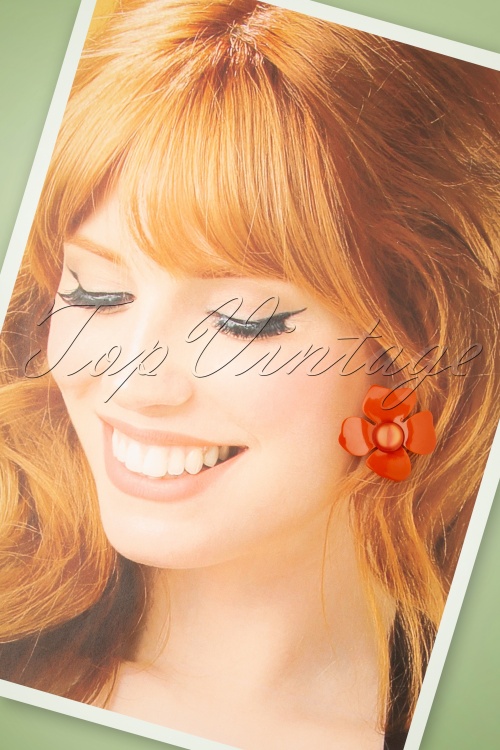 Day&Eve by Go Dutch Label - Marigold Flower Earrings Années 60 en Orange 2