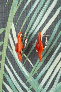 Day&Eve by Go Dutch Label - 60s Marigold Flower Earrings in Orange 3