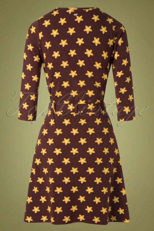 4FunkyFlavours - 60s Attitude Dance Swing Dress in Brown and Yellow 5