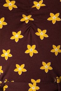 4FunkyFlavours - 60s Attitude Dance Swing Dress in Brown and Yellow 4
